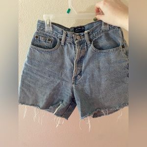 Pair of mid thigh jean shorts